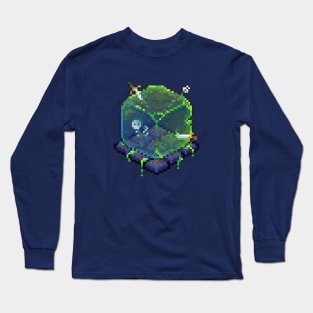 Dungeon Gelatinous Slime Cube 8 Bit Retro Pixel Art Long Sleeve T-Shirt